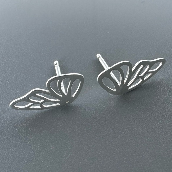Sterling Silver Novelty Butterfly Studs - Picture 6 of 7